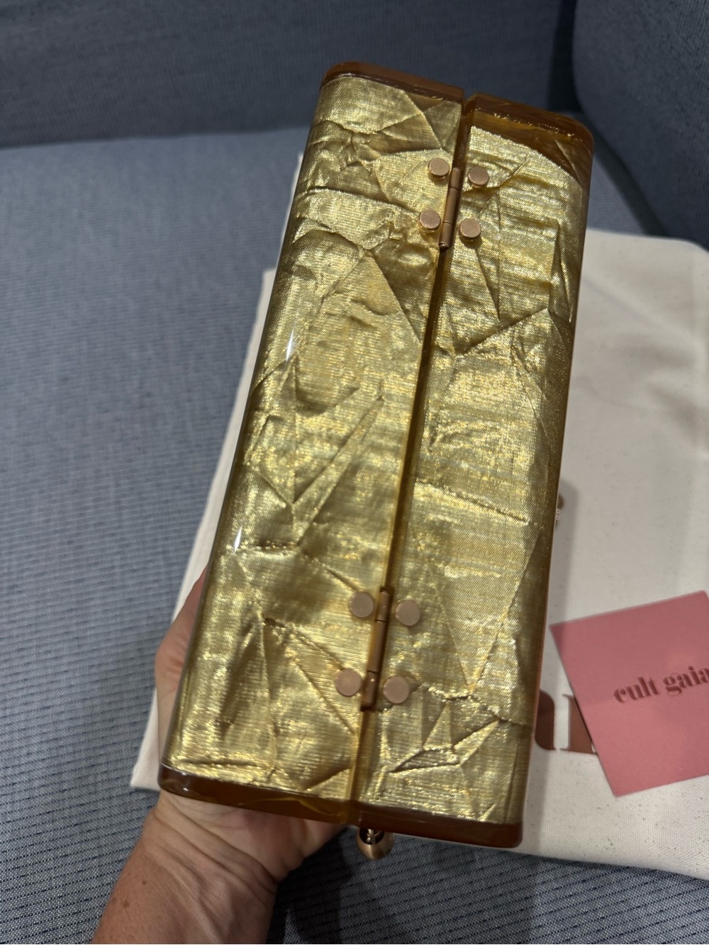 Cult Gaia Hajar Shoulder Bag in Gold Brand New - Picture 9 of 11